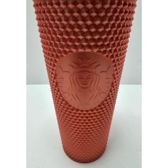 Starbucks Orange Pearlized Studded 24 Oz Tumbler with Matching Straw and Lid - Picture 2 of 7